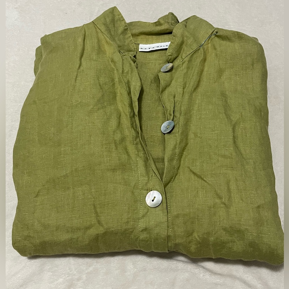 Bryn Walker 100% Linen Button Down Blouse